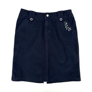 Point Zero Nicole Benisti Midnight Blue Knee Length Pencil Skirt with Bling, 7